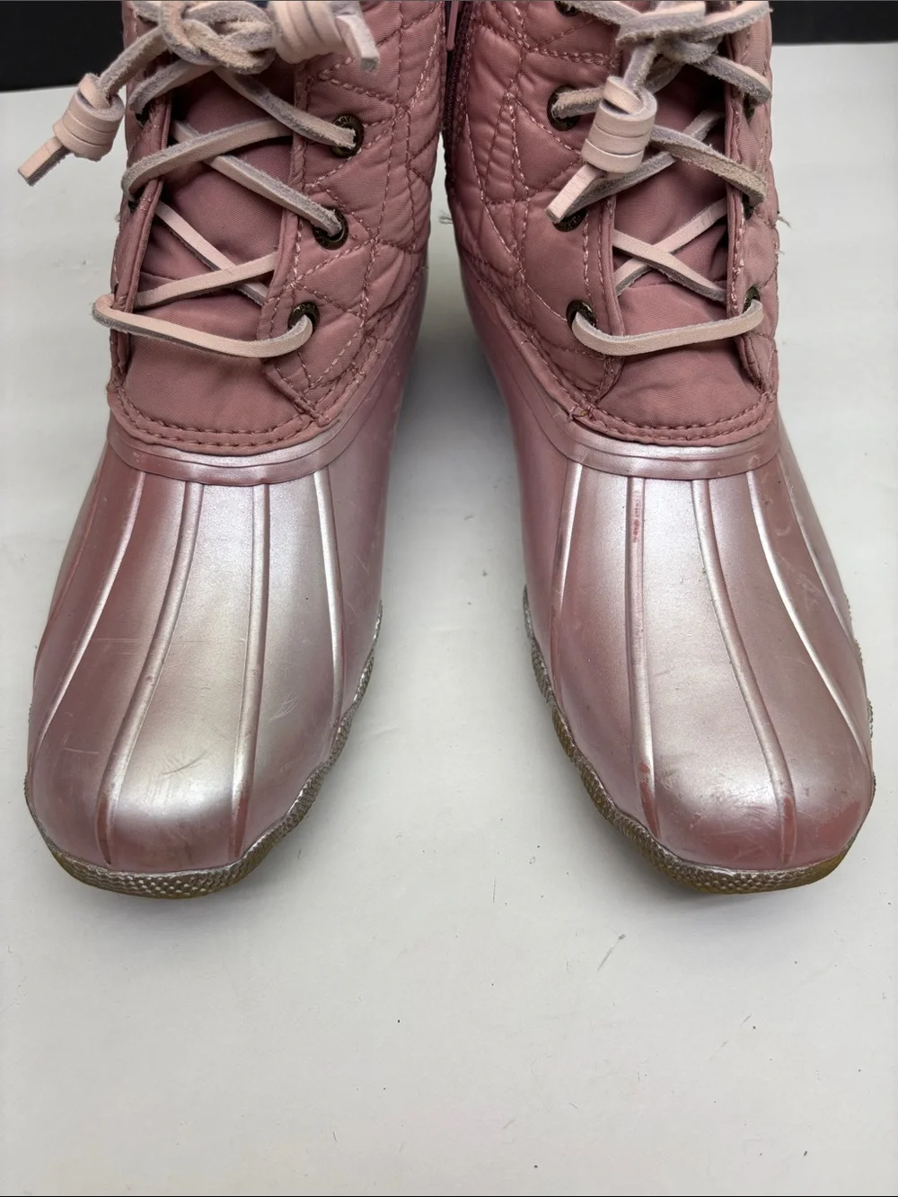 Sperry kids Pink Duck Boot Waterproof Ankle Boots, sz 3 little girl, box 77